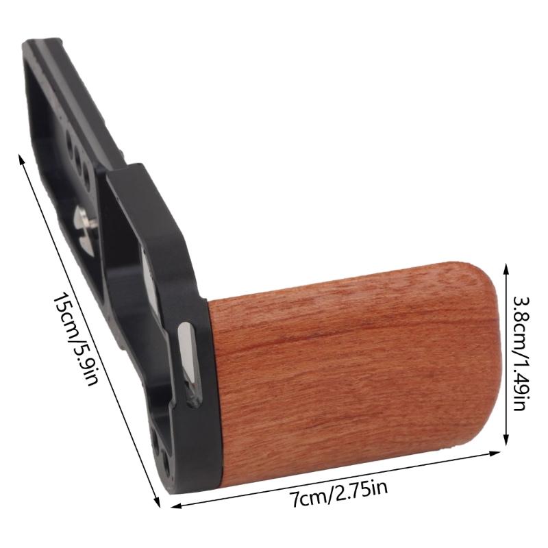 L Shaped Camera Bracket Hand Grip for Mirrorless Camera Photography Cage Wood And Aluminum Camera Holder