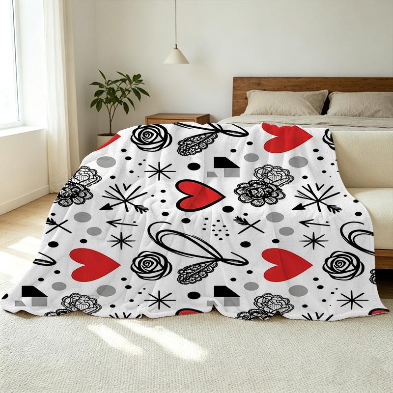 Hemmed Fleece Blanket Soft Skin-Friendly Minimalist, Cozy for Home, Sofa & Lounge, Ideal Valentine’s Day Gift
