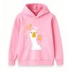 Kids Unisex Boys Girls Hooded Sweatshirt, Funny Curious Goose Print Casual Pullover, Cozy Long Sleeve Lightweight Top for Daily Wear School Outdoor Ac