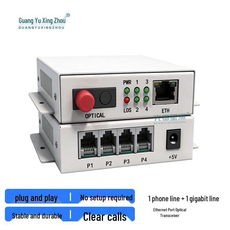

PCM Voice Phone & Gigabit Ethernet Fiber Optic Transceiver