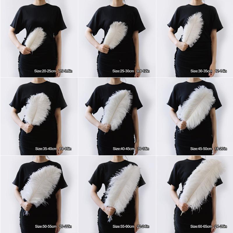 10PCS Ostrich Feathers 35-60cm Black Ostrich Feather for Diy Wedding Table Centerpiece Home Vase Decoration Crafts High Quality