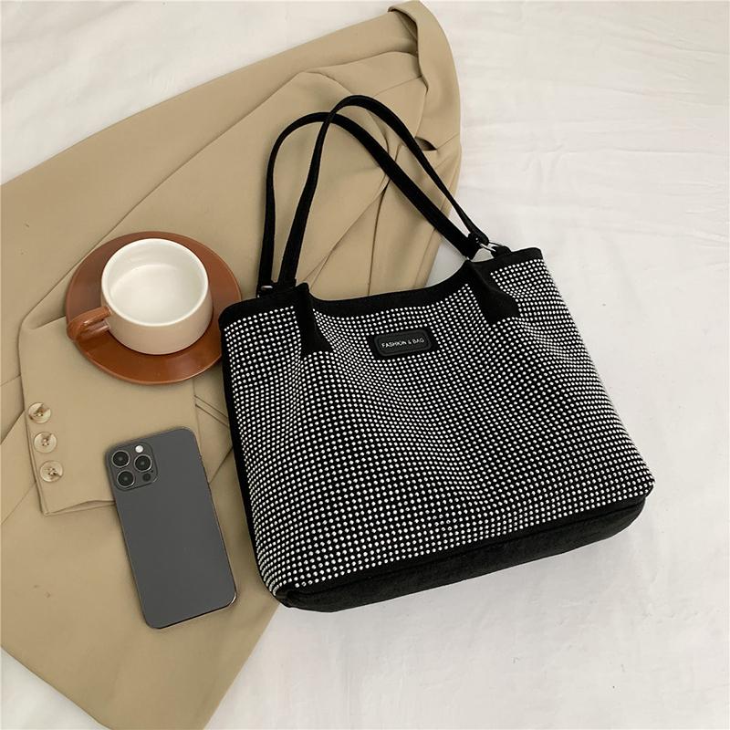 Yogodlns Dámské kabelky přes rameno s haspem, design s kamínky, prošívané kabelky pro ženy, nová móda, kabelky do podpaží, shopper kabelky