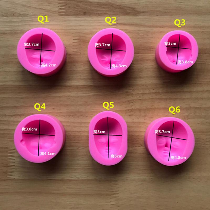 1ks Silikonová forma na dětskou tvář Hlava Pro Fondán Čokoláda Mýdlo Ručně vyráběné mýdlo