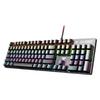Mechanical Keyboard, Wired Backlit, 104-Key Full-Size Keyboard, Office All-Key Anti-Ghosting, Black Mixed Light