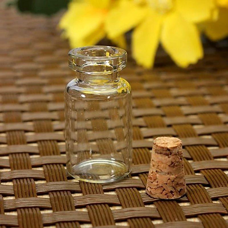 10Pcs Mini Small Glass Bottles With Clear Cork Stopper Jars Tiny Wedding Vials