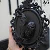 Gothic Art Resin Animal Head Wall Decor Baroque Style Wall Hangings Frame Vintage Bat Wall Sculpture Home Decor Gothic Statue