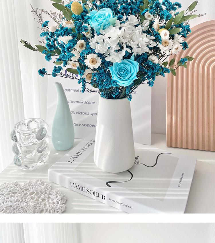 Eternal Rose & Eucalyptus Dried Flower Bouquet - Home Decor with Hydrangea, Baby's Breath & Crystal Grass