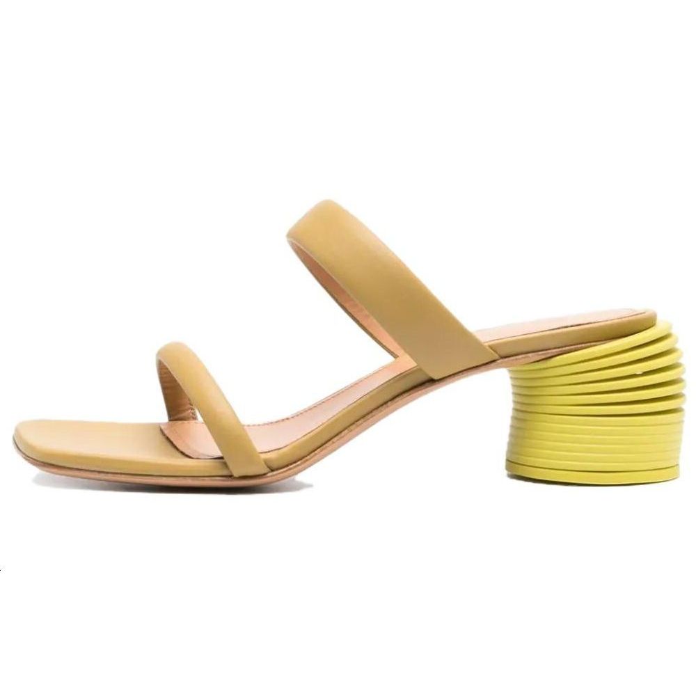 Off-White Leather Fashion Slide Sandals 55cm Women Footwear Beige OWIH059S24LEA0015950 38 9270₽