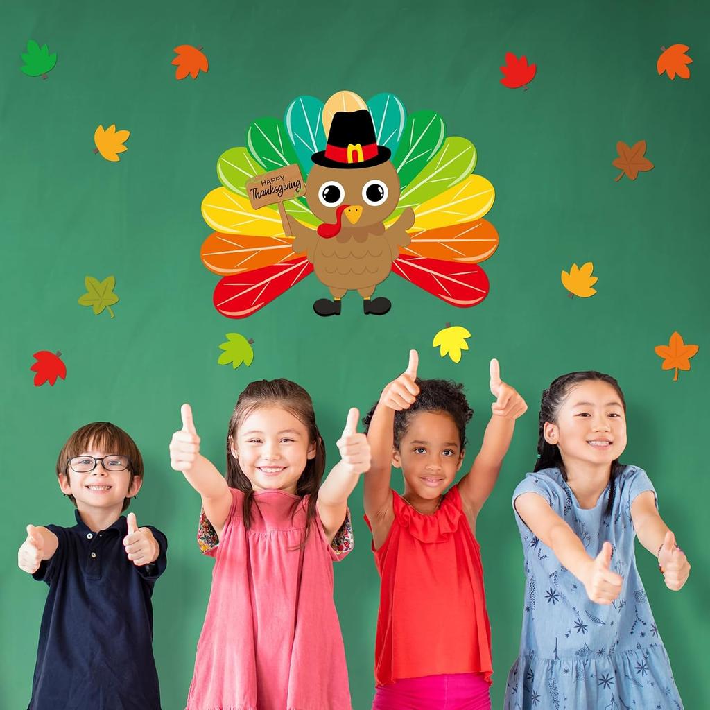 Ceiba Tree Turkey Bulletin Board Decoration Set Thanksgiving Turkey Cutouts Fall Classroom Decor School Supplies