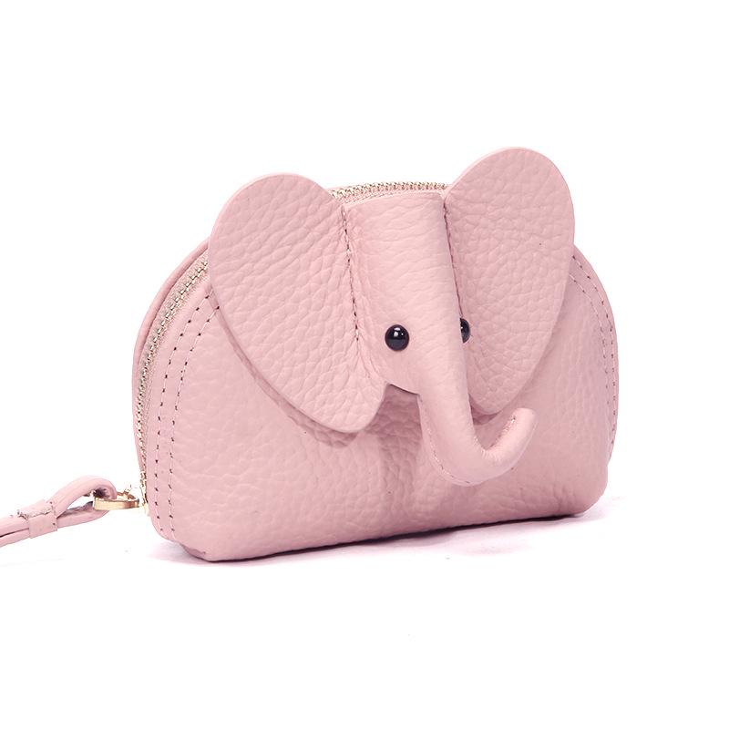 Portamonete Creativo con Cerniera a Forma di Elefante in Pelle - Carino e Compatto