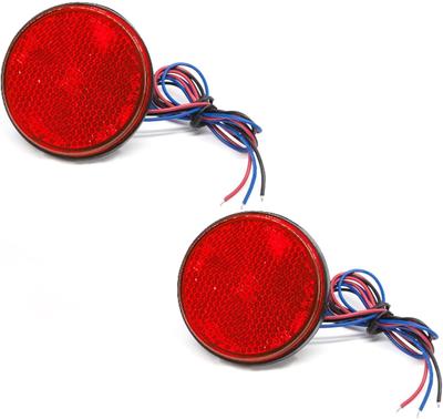 Biqing Motorradreflektor Runder Reflektor Rund Rot (2.4x.4") LKW Reflektor LED Rückleuchte