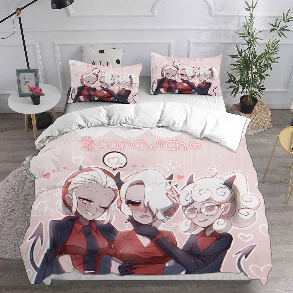 New Game Helltaker Bedding Sets Comforter Quilt Bed Cover Duvet Cover Pillow Case 2-3 Pieces Sets Kids Adult Size Home Textiles