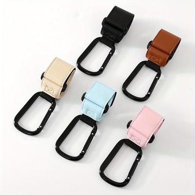Baby Diaper Bag Hook, Multi-function Stroller Organize PU Leather Adjustable Hook, Handcarts and Pram Stroller Storage Hook.