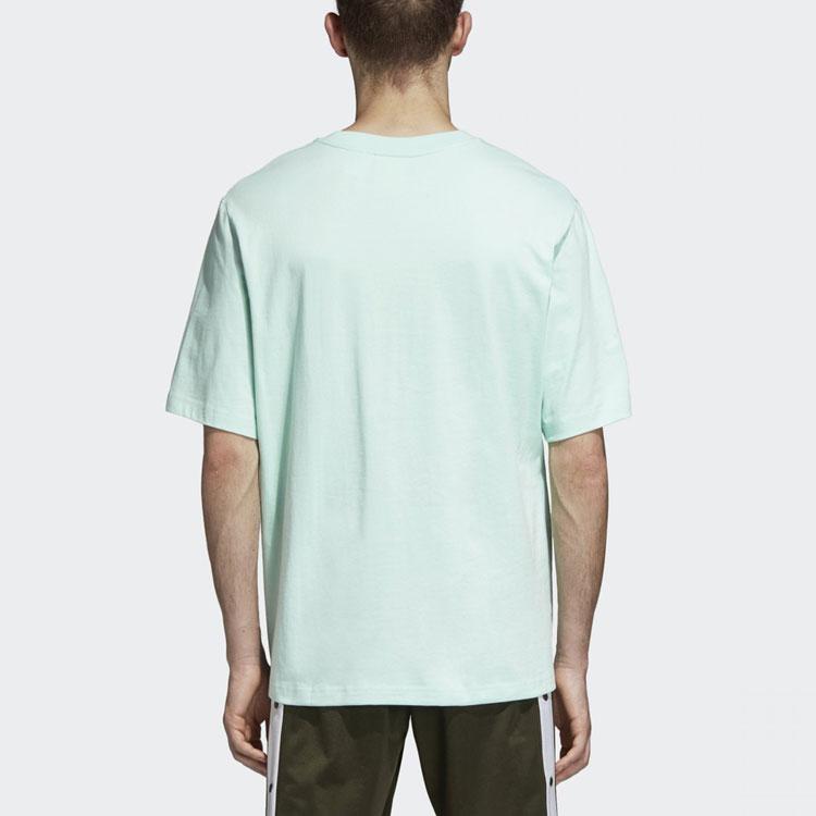 Adidas Originals Trefoil Large Logo Print Crew Neck T-Shirt Men Tops Mint-Green DH5839