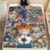 1Pc Inazuma Eleven Soccer Print Flannel Blanket, High Quality Comfortable for All Seasons, Home Decor, Warmth and Comfort, Perfect for Christmas Gifts