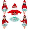 Christmas Party Outfit For 22Inch Reborns Dolls Polyester Garment Quick Change Doll Costume Girl Pretend Play Accessory