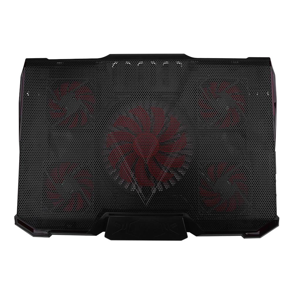 

Охлаждающая подставка для ноутбука с 5 светодиодными вентиляторами, регулируемая подставка для ноутбука 12-17 дюймов