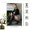 Golden Hair Lady Metal Wall Art - Checkered Skirt, Pre-Drilled, Fashion Decor