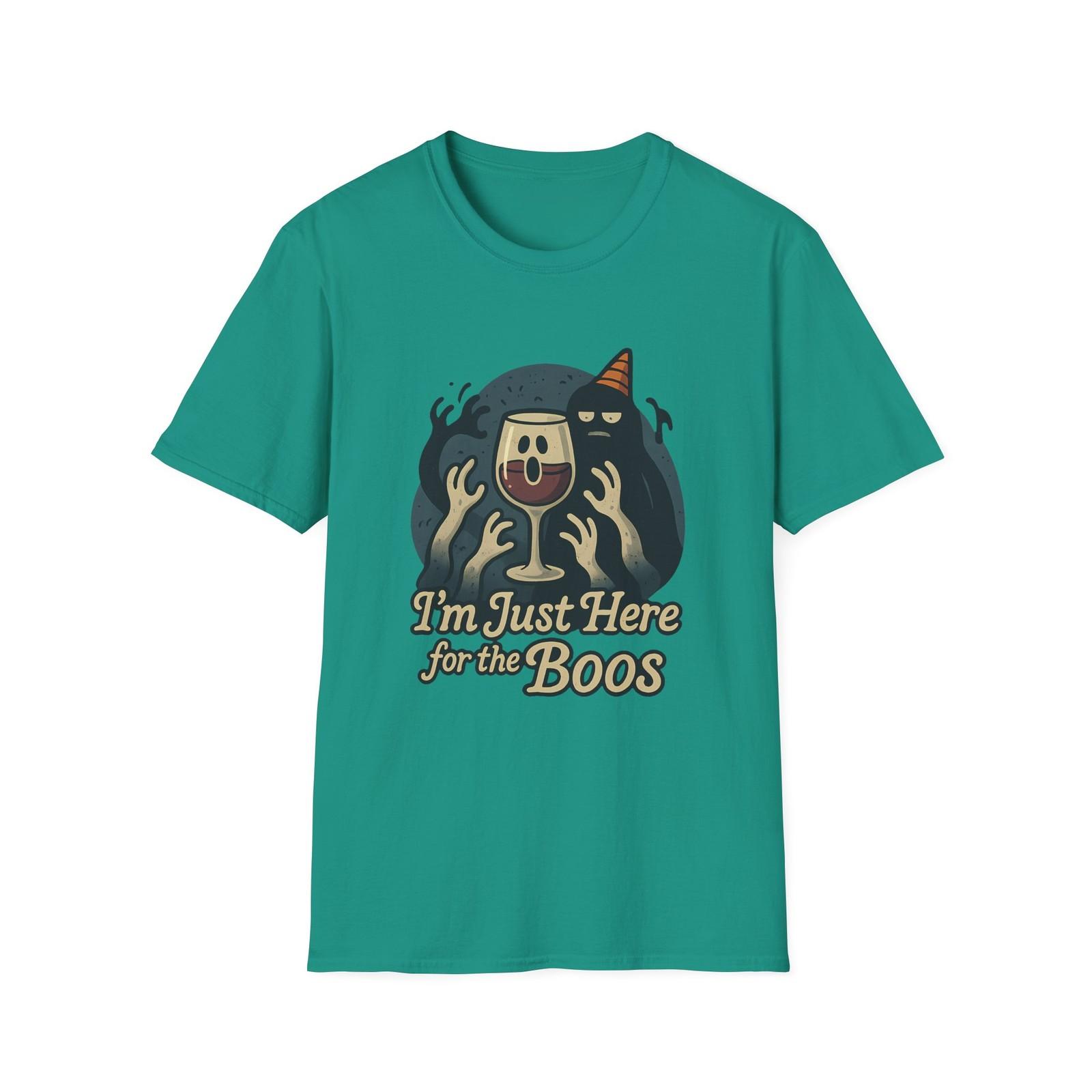 Unisex Softstyle T-Shirt Mens Womens Tees Top I’m Just Here for the Boos Funny Ghost Halloween Tee M
