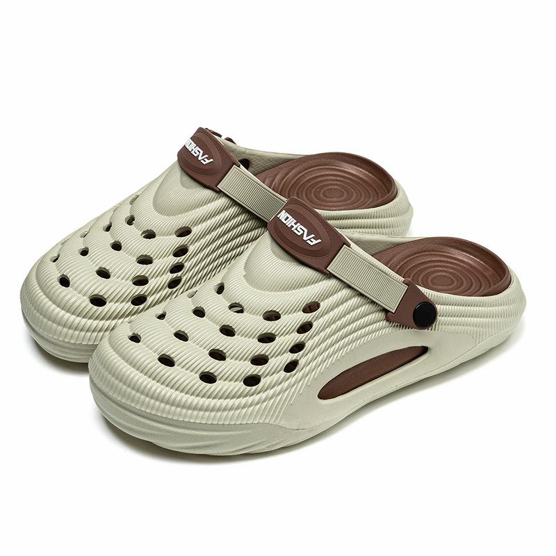 "Unisex Summer Garden Shoes: Non-Slip, Thick-Soled Half-Toe Beach Sandals"