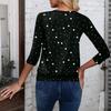 Women's Fashion Casual V-Neck Three-Quarter Sleeve Print Top