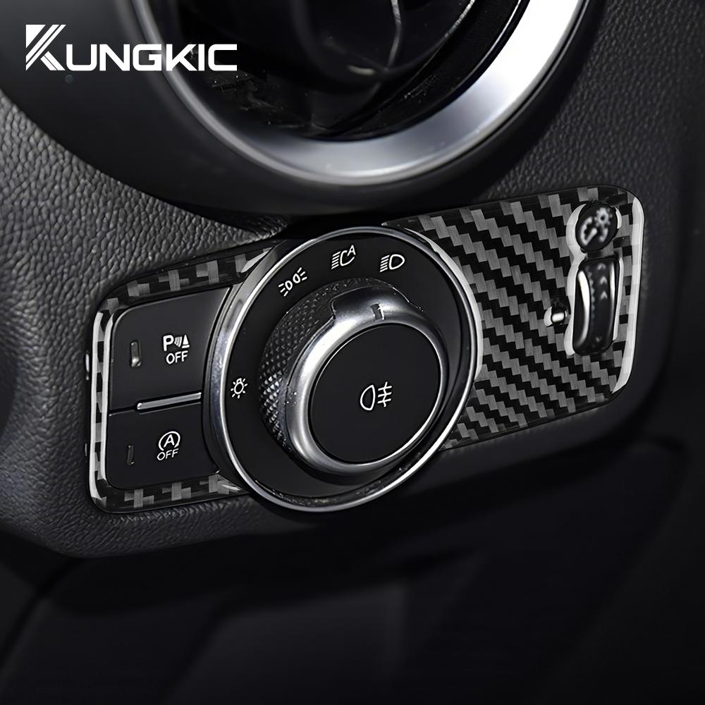 Carbon Fiber Interior Sticker for Alfa Romeo Giulia 2015-2016 Stelvio 2017-2024 Headlight Switch Button Panel