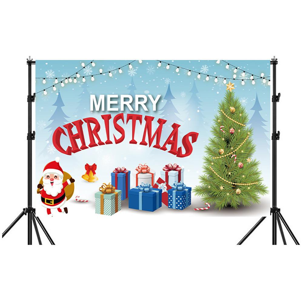 Christmas Background Banner Polyester Festival Party Decor For Holiday Event
