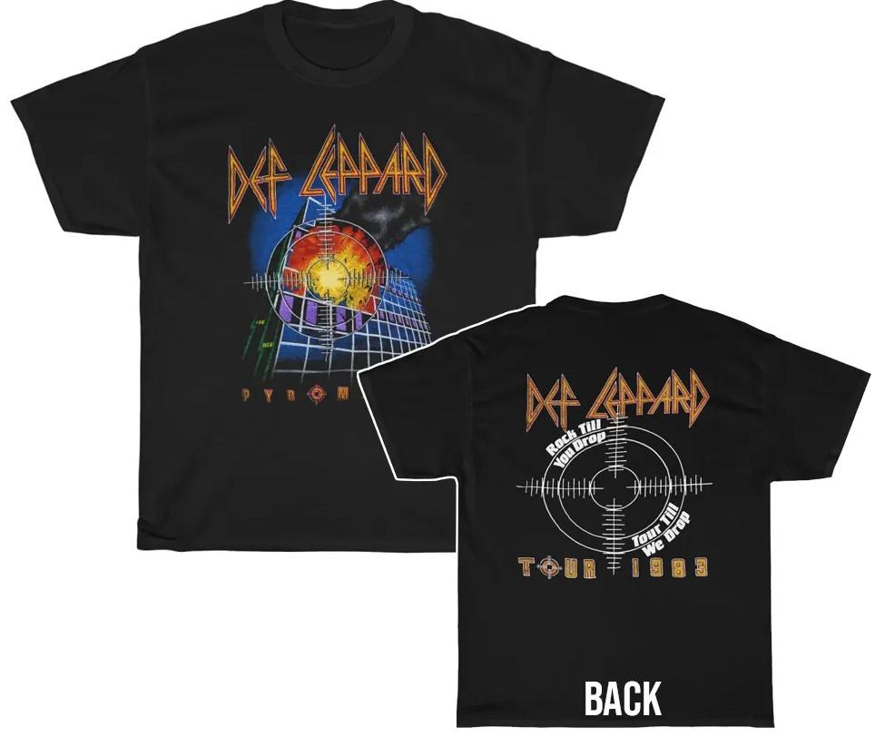 Def Leppard 1983 Pyromania Rock Till You Drop Tour Till We Drop Tour Shirt Unisex T-Shirt M