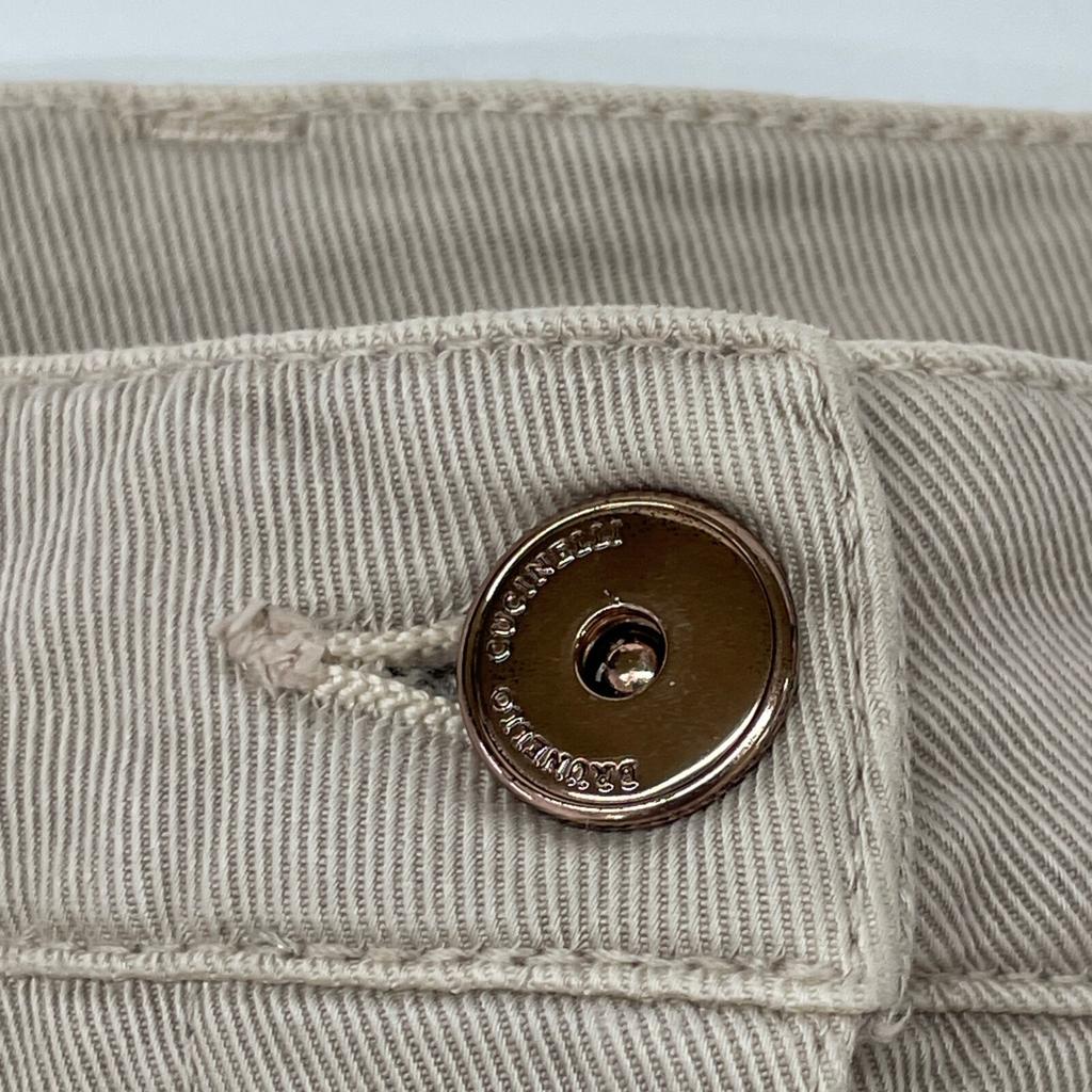 Brunello Cucinelli DW7219151 Beige Cotton Zip Fly Tapered Chino Pants Bottoms 40 beigeUsed