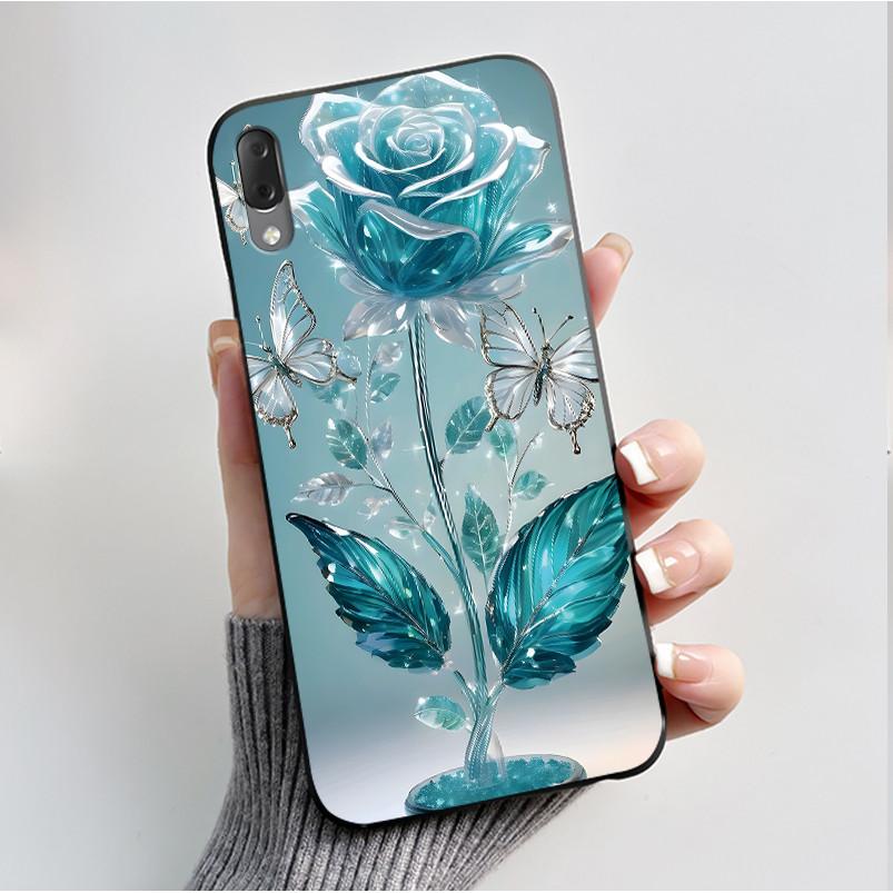 Hülle Für Sony Xperia L3 L 3 L3312 L4312 L4332 Handyhülle Luxus Mode Schmetterling Blumen Schwarzes Silikon Weiche Rückseite Abdeckung