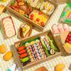 Edo Disposable Pastry Mooncake Sushi Takeout Box Kraft Paper Cake Dessert Container, 36*25*8cm, 4 Pieces