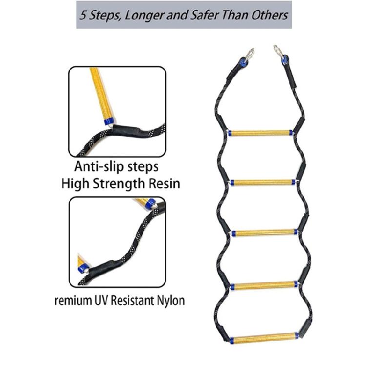 Outdoor 5 Step Boat Rope Ladder for Inflatable Boat, Kayak, Motorboat, Canoeing