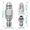 1 Pcs 5000 PSI Sewer Jetter Pressure Drain Jetter Hose Nozzle For 1/4 Pressure Washer Pipeline Cleaning Rotary Nozzle