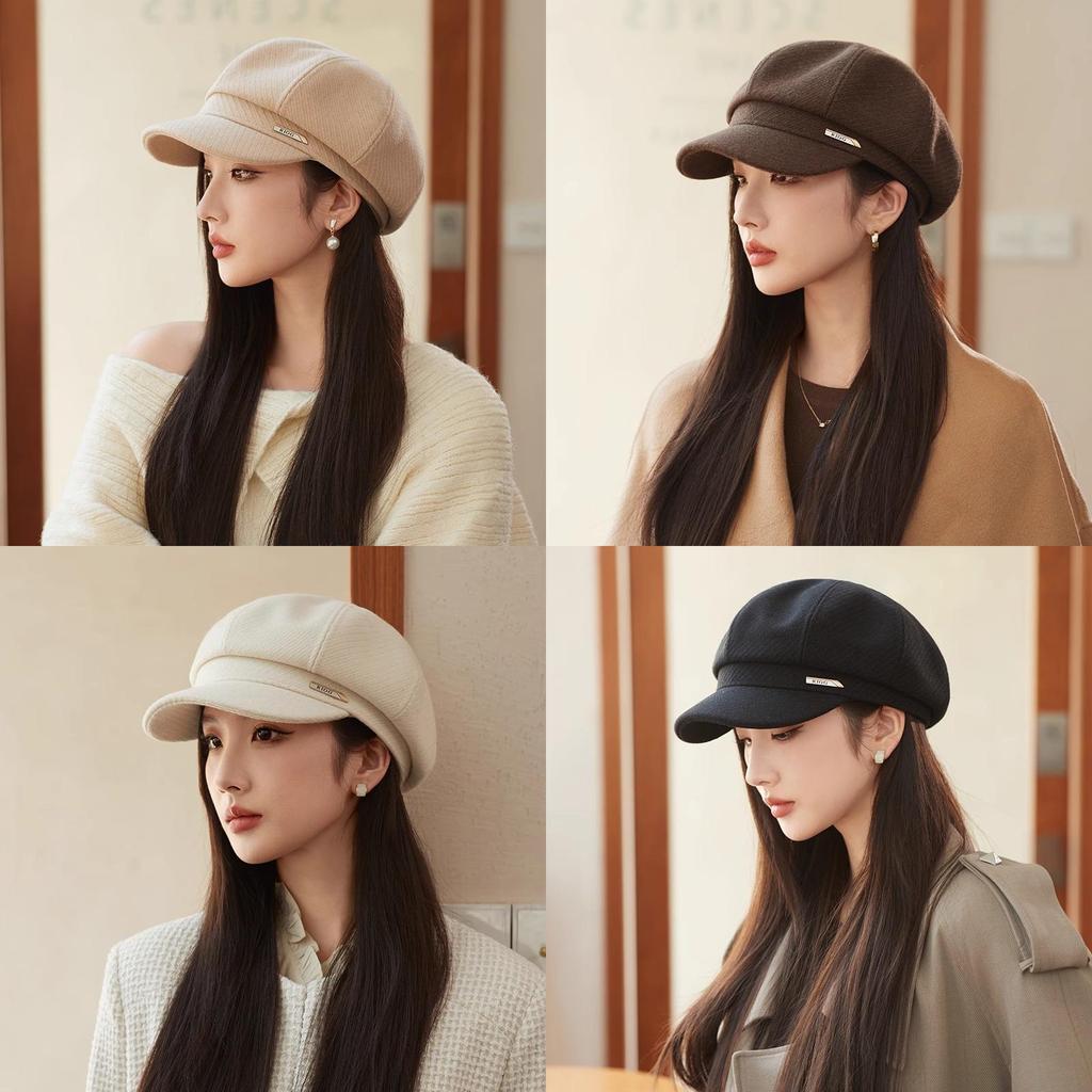 Retro Octagonal Beanie Hat With Cotton Material For Winter Warmth And Windproof Protection