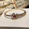 Copper Inlaid Zircon Horseshoe Buckle, Fashionable and High-end, Versatile, Women's Exquisite Jewelry