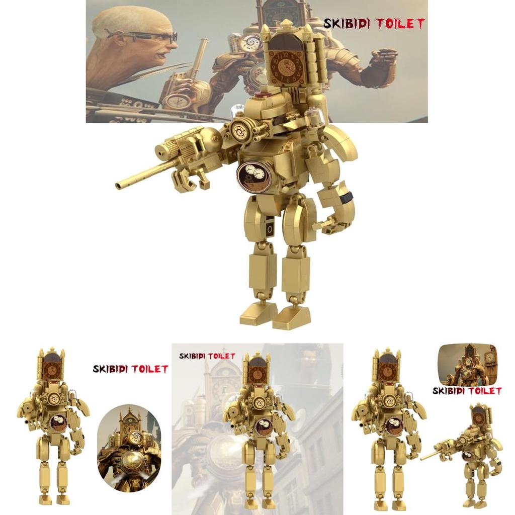 661 Golden Titan Time Man Toilet Man Building Blocks Compatible With Lego Mrs. Tv And Computer Man