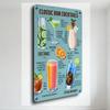Vintage Classic Rum Cocktails Metal Tin Sign, Mid-20th Century Tropical Drink Guide Wall Plaque for Bar Café Home Man Cave Decor