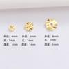100pcs Color-Retaining 14K Gold-Wrapped Irregular-Textured Round Spacer, Retro Baroque Water Ripple Spacer, Gasket Special-Shaped