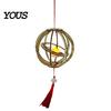 Wooden Lantern Toy DIY Kit for Mid-Autumn Festival, Hollow Rotating Ring with Rabbit, Handmade LED Candle Tassels