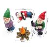 4Pcs Mini Garden Gnome Statues Drunk Peeing Bonfire Fairy Yard Decor