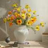 12 uds. Coreopsis de Simulación Flores Falsas de Seda Artificiales 5 Cabezas Rama de Coreopsis Flor Blanca Planta de Decoración para Centro Comercial