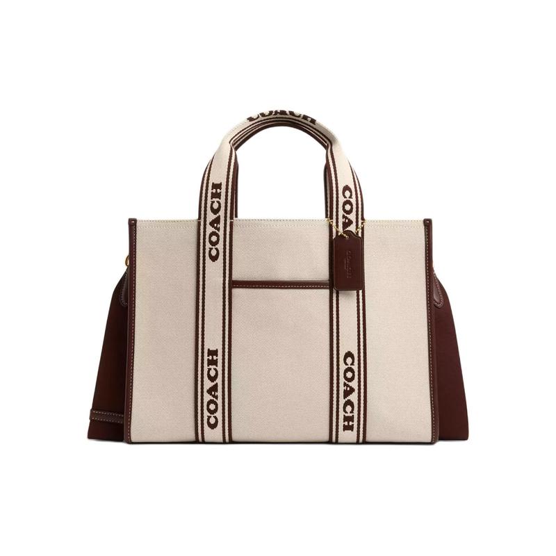 

COACH handbag Smith 34 Logo Logo Canvas and Fine Calf Leather Tote Bag Tote Bag Shopping Bag Shoulder Crossbody Large Size Women s Gold and Natural золотий