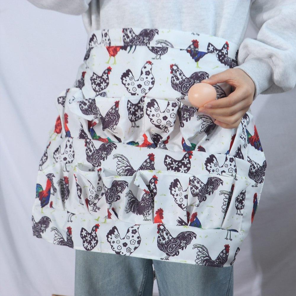 Chicken Pattern Chicken Farm Work Aprons Cloth Egg Collecting Harvest Apron  Kitchen