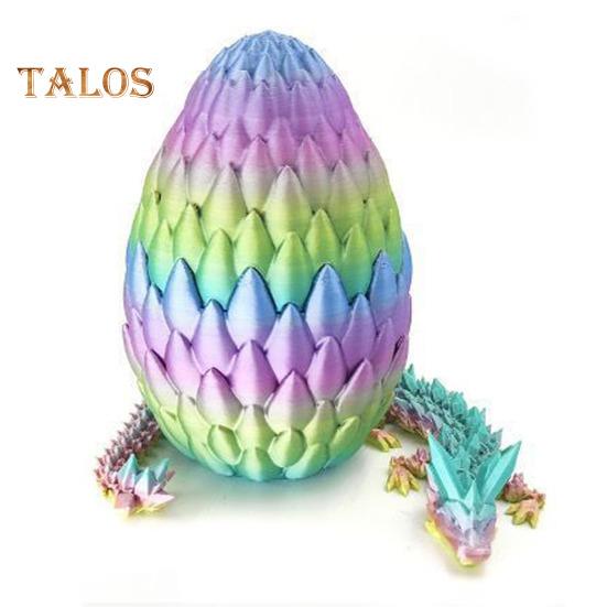 

3D-печатная фигурка драконьего яйца с подвижными суставами, китайская фигурка лунга, шарнирная модель дракона, игрушка-фиджет, настольное украшение, орнамент G