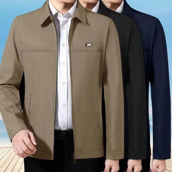 Spring and Autumn Men's Jacket Thin Section Business Casual Middle-aged and Elderly Tops Dad Clothing Plus Size