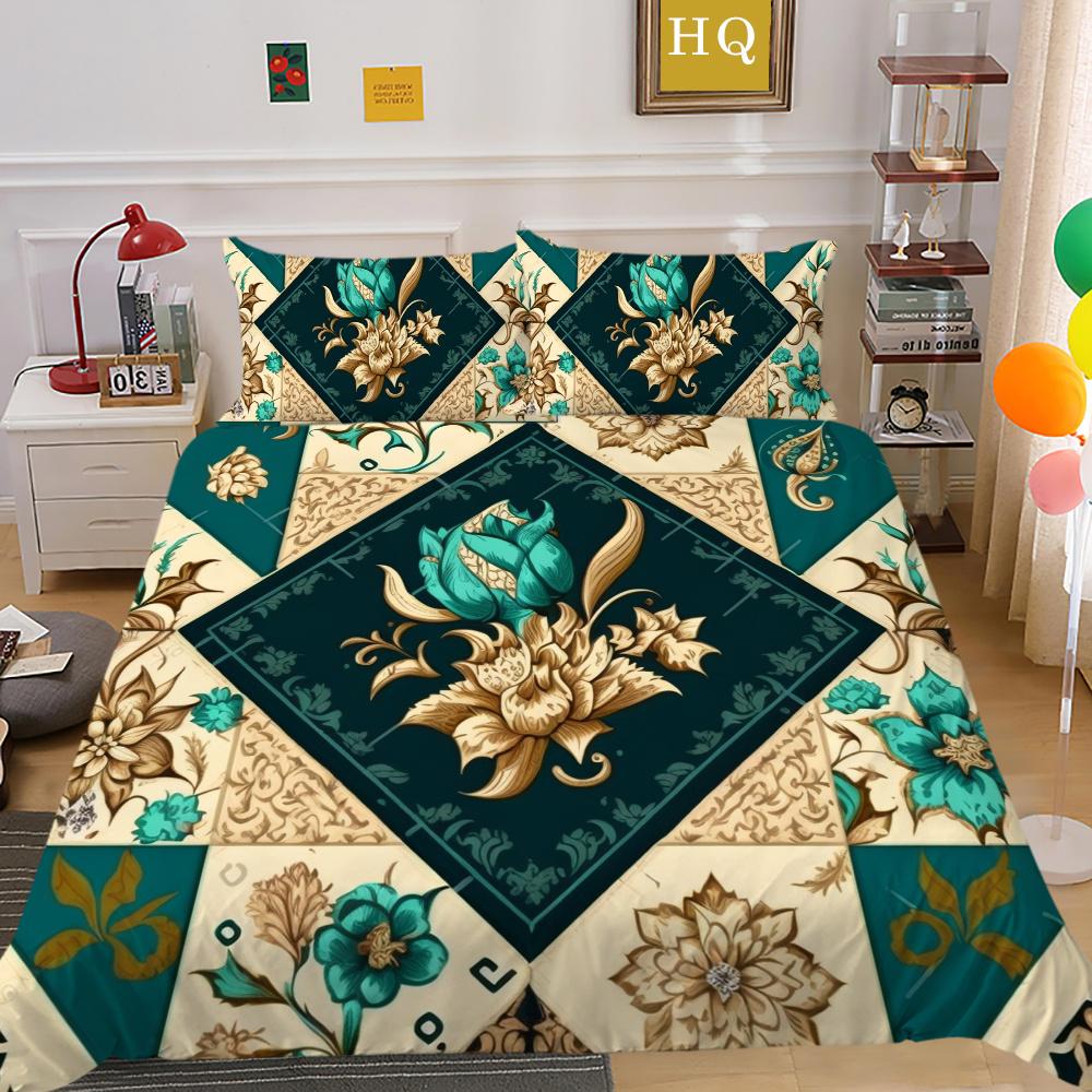 Set copripiumino da donna con stampa floreale di lusso 3D, biancheria da letto per la casa in poliestere, camera da letto king size