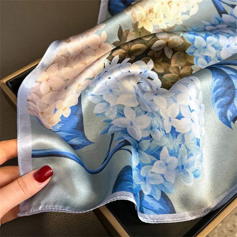 100% Silk Scarf Bandana Women Square Scarves Wrap Kerchief Mulberry Silk Spring Fashion Luxury High Quality Headband Hijab Shawl