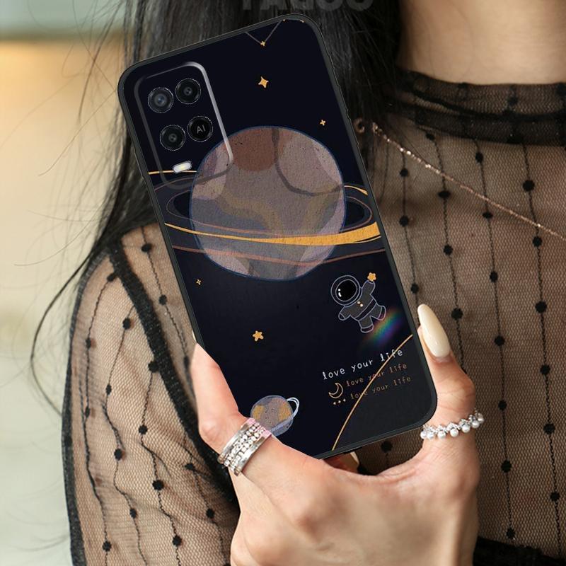 Astronaut Spaceship Case For Oppo A80 A60 A40 A17 A57 A77 A74 A54 A94 A78 A98 A18 A38 A58 A96 A76 A16 A15 A5 Pro