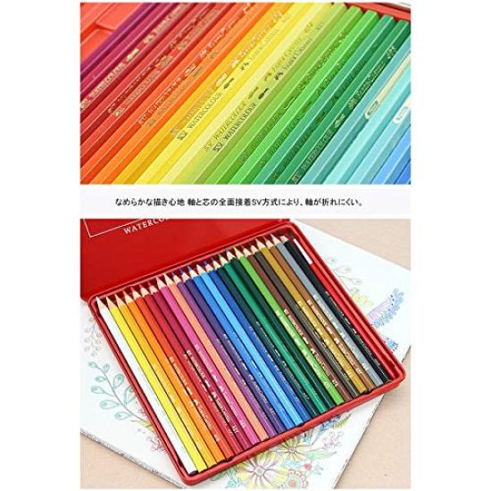 Faber-Castell Watercolor Pencils 24 Colors Red Tin