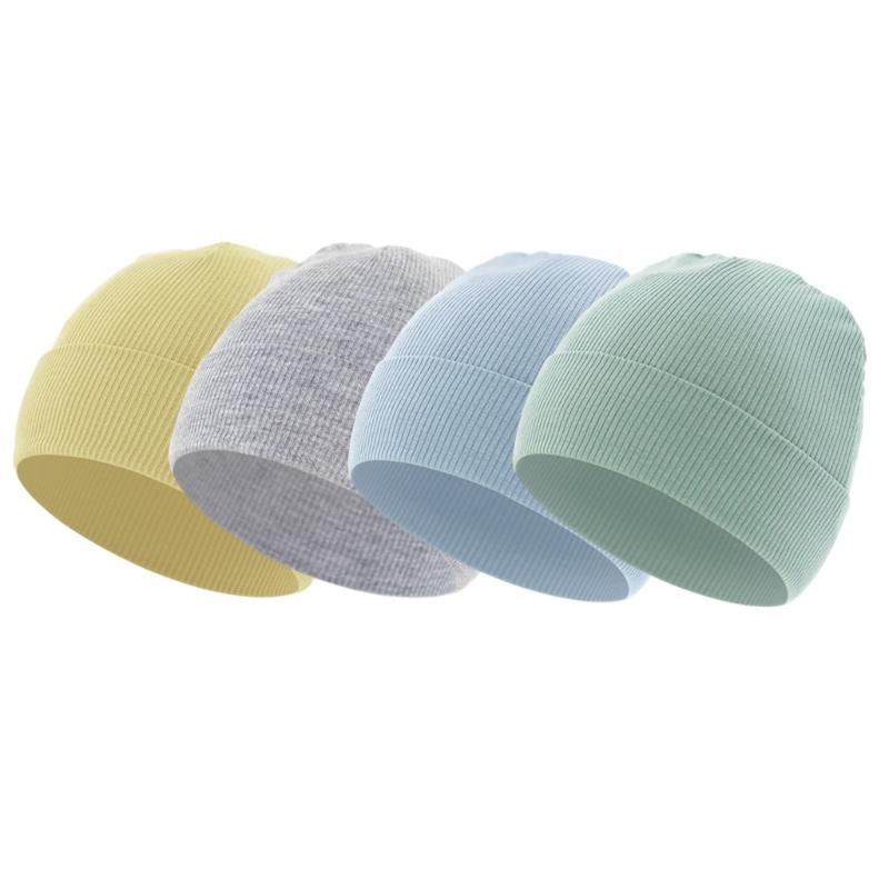 Pack of 4 Infant Knit Hats warm  & Breathable Hat Unisex Newborns Caps for 0 to 12 Months Baby  Ideal for Cold Weather